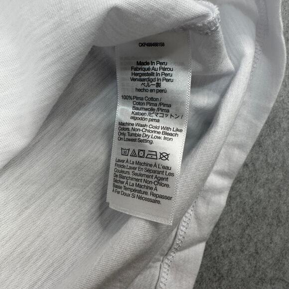 Madewell Slub Pima Cotton Jersey Perfect V-Neck Tee WMNS M White Short Sleeves - Picture 7 of 10